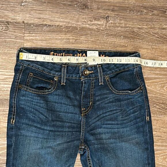 Cruel girl Hannah embroidered flare leg jeans 3 short petite 26 - Picture 8 of 10